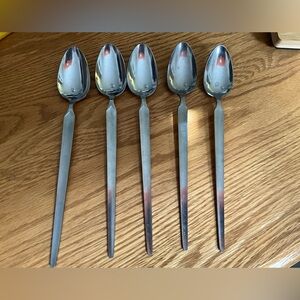 Stanley Roberts SRI Cortina Set 5 Iced Tea Spoons Stainless Steel Flatware Japan